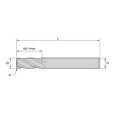 General-Purpose Solid Carbide End Mills  GP End Mills • Series D004 D014 • Square End • 4 Flute • Metric DIN 6527  Weldon (TiAlN) - Big-tools Industrial Supply Tools for Metal Cutting